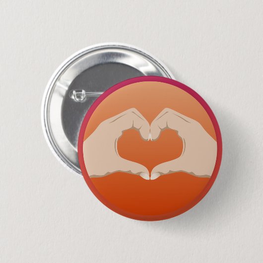 Badge Rond 5 Cm Coeur d'amour (Devant & derrière)