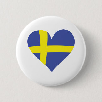 Badge Rond 5 Cm coeur d'amour de la suède - drapeau de la suède