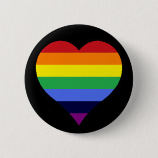 Badge Rond 5 Cm Coeur d'arc-en-ciel