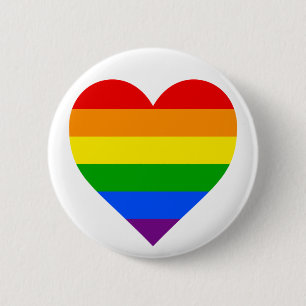 Badge Rond 5 Cm "COEUR d'ARC-EN-CIEL" 6 pouces