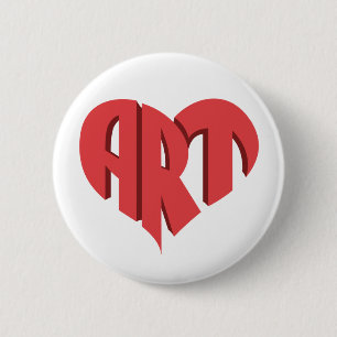 Badge Rond 5 Cm Coeur d'art