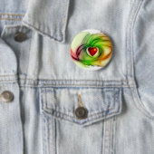 Badge Rond 5 Cm Coeur d'art moderne, cadeaux motifs d'amour chic p (En situation)