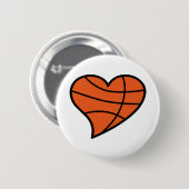 Badge Rond 5 Cm Coeur de basket-ball (Devant & derrière)