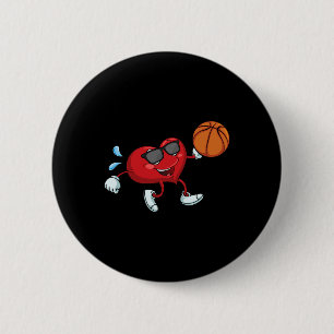 Badge Rond 5 Cm Coeur de basket-ball Valentines Jour Cool V Jour P