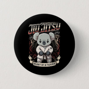Badge Rond 5 Cm Cœur de Bjj d'un combattant - Jiu Jitsu Byby Koala