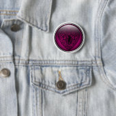 Badge Rond 5 Cm Coeur de bouton de dentelle (En situation)