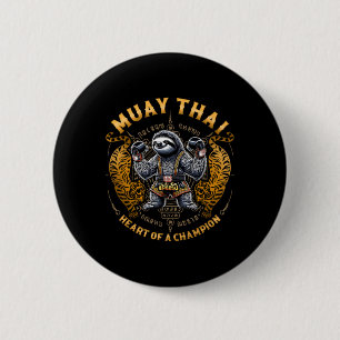 Badge Rond 5 Cm Cœur de champion - Kickboxing et Muay Thai Slo