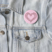 Badge Rond 5 Cm Coeur de code binaire (En situation)