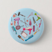Badge Rond 5 Cm Coeur de coiffeur Outil coiffeur (Devant)