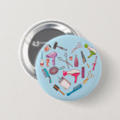 Badge Rond 5 Cm Coeur de coiffeur Outil coiffeur (Devant & derrière)