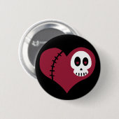 Badge Rond 5 Cm Coeur de crâne (Devant & derrière)