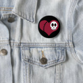 Badge Rond 5 Cm Coeur de crâne (En situation)
