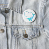 Badge Rond 5 Cm Coeur de dauphin (En situation)