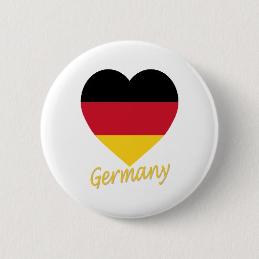 Badge Rond 5 Cm Coeur de drapeau de l'Allemagne (Devant)