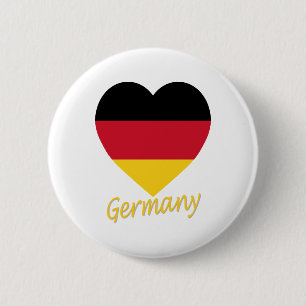 Badge Rond 5 Cm Coeur de drapeau de l'Allemagne