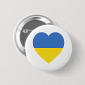 Badge Rond 5 Cm Coeur de drapeau de l'Ukraine (Devant & derrière)