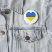 Badge Rond 5 Cm Coeur de drapeau de l'Ukraine (En situation)