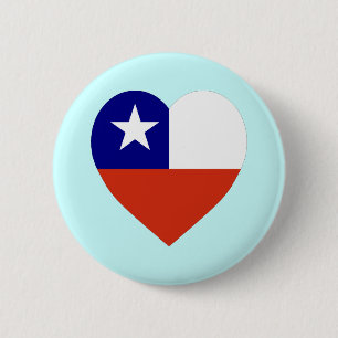 Badge Rond 5 Cm Coeur de drapeau du Chili
