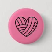 Badge Rond 5 Cm Coeur de fils ・ Artisanat (Devant)