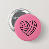 Badge Rond 5 Cm Coeur de fils ・ Artisanat (Devant & derrière)