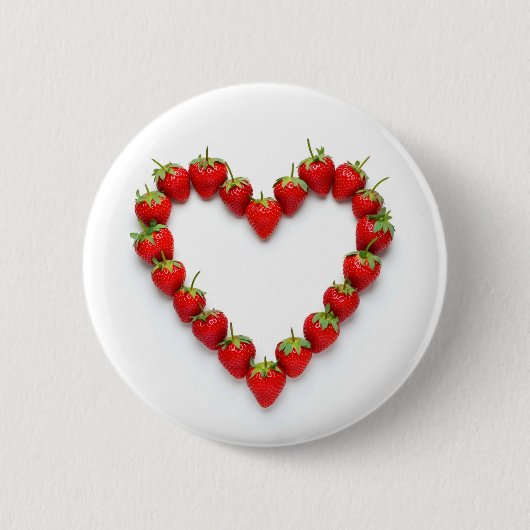 Badge Rond 5 Cm Cœur de fraise (Devant)