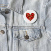 Badge Rond 5 Cm Cœur de Fraise (En situation)