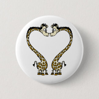 Badge Rond 5 Cm Coeur de Giraffee de Saint-Valentin