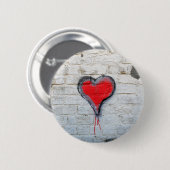 Badge Rond 5 Cm Coeur de graffiti rouge (Devant & derrière)