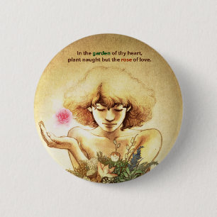 Badge Rond 5 Cm Coeur de jardin