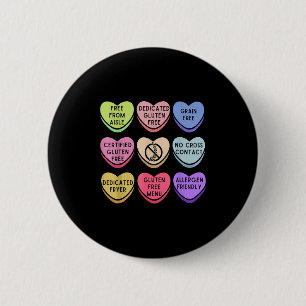 Badge Rond 5 Cm Cœur de la Saint-Valentin sans gluten Celiac Candy