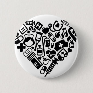 Badge Rond 5 Cm COEUR DE L'infirmière