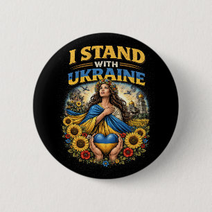 Badge Rond 5 Cm Cœur de l'Ukraine
