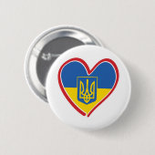 Badge Rond 5 Cm Cœur de l'Ukraine (Devant & derrière)