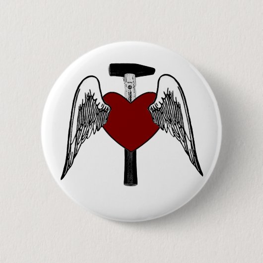 Badge Rond 5 Cm Coeur de marteau (Devant)