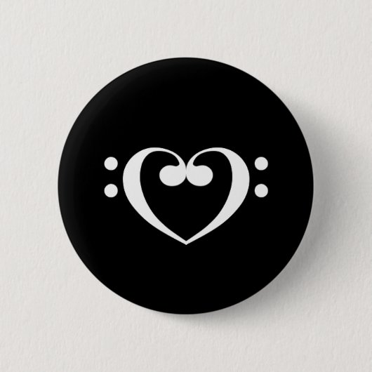 Badge Rond 5 Cm Coeur de musique (Devant)