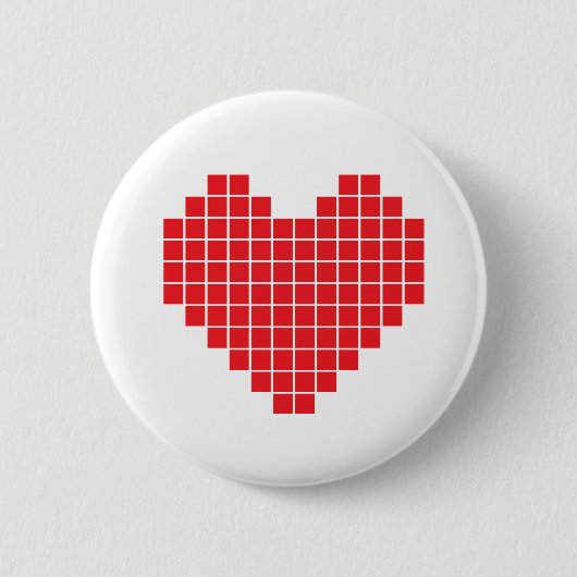 Badge Rond 5 Cm Coeur de pixel (Devant)