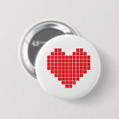 Badge Rond 5 Cm Coeur de pixel (Devant & derrière)