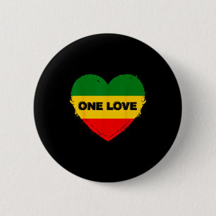 Badge Rond 5 Cm Cœur de reggae un amour musique reggae rasta Rasta