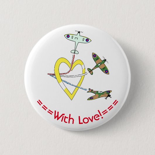 Badge Rond 5 Cm Cœur de Spitfire (Devant)