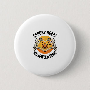 Badge Rond 5 Cm Cœur de squelette Halloween Design vintage à mains