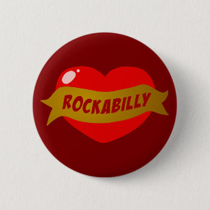 Badge Rond 5 Cm Coeur de tatouage de rockabilly
