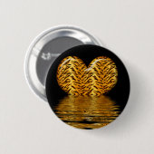 Badge Rond 5 Cm Coeur de tigre (Devant & derrière)