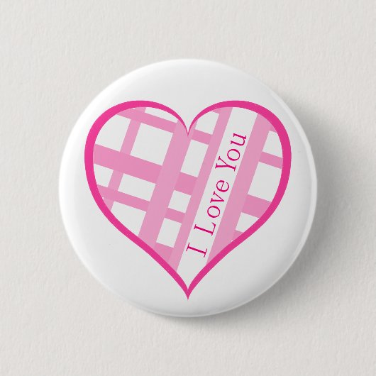 Badge Rond 5 Cm Coeur de Valentine je t'aime (Devant)