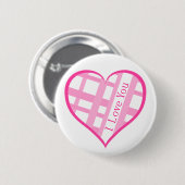 Badge Rond 5 Cm Coeur de Valentine je t'aime (Devant & derrière)