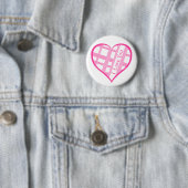 Badge Rond 5 Cm Coeur de Valentine je t'aime (En situation)