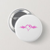Badge Rond 5 Cm Coeur de vol (Devant & derrière)