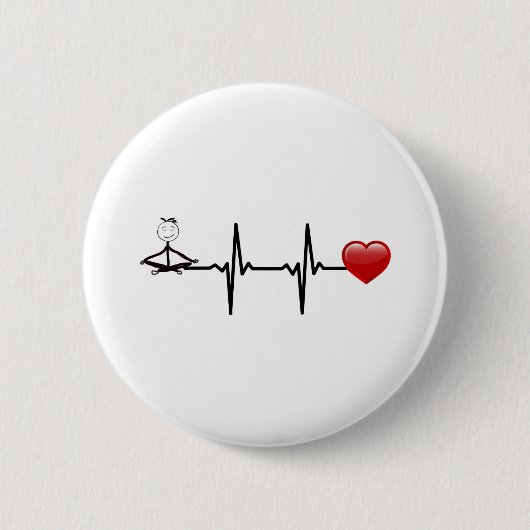 Badge Rond 5 Cm coeur de yoga (Devant)