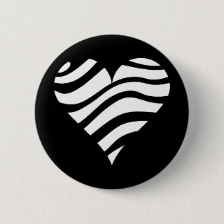 Badge Rond 5 Cm Coeur de zèbre