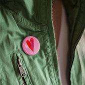 Badge Rond 5 Cm Coeur d'eau simple