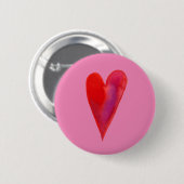 Badge Rond 5 Cm Coeur d'eau simple (Devant & derrière)